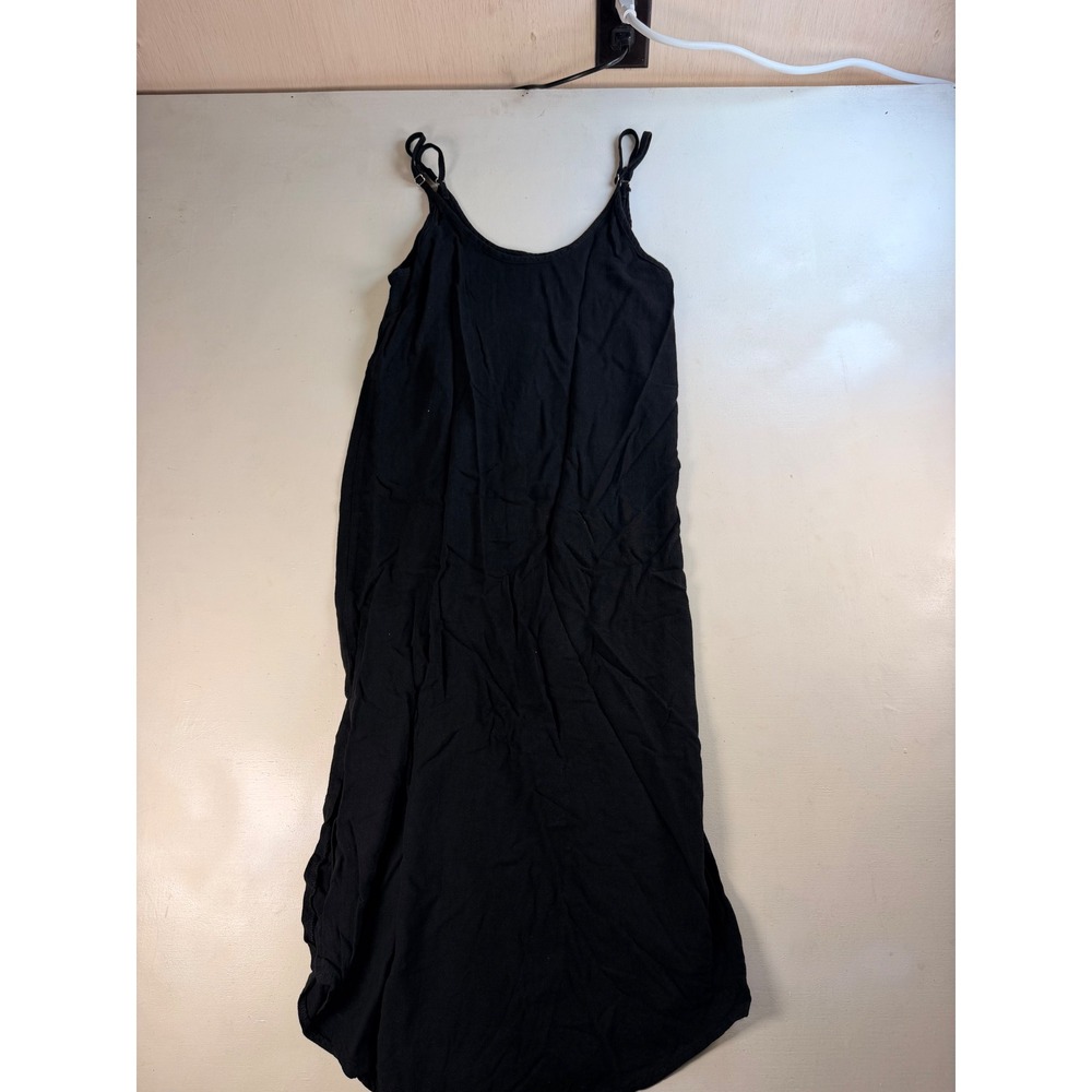 Little Lies Midi Dress Women Small Black Excellent Linen Blend Adjustable Strap